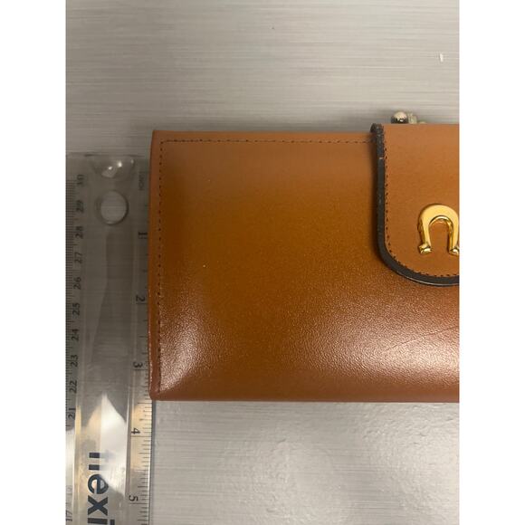 Vtg Classic Brown Cowhide Wallet Snap Bi-Fold Credit Cards Checkbook Photos NOS - Picture 10 of 10